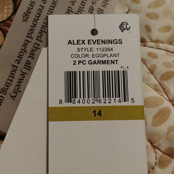 Alex evening 2 Piece Mother of the Bride eggplant evening wear size 14 - Picture 15 of 16